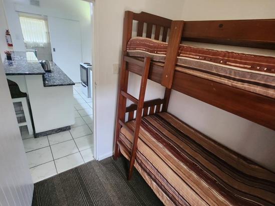 Plettenberg, A Forever Resort: 6-Sleeper Brick Chalet. No river view. 3 bedrooms (2 single beds & 2 bunk beds.)