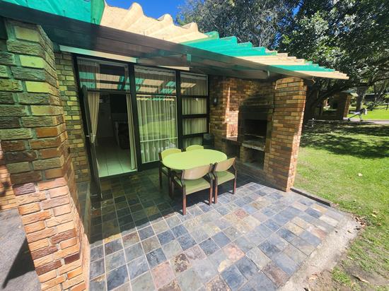 Plettenberg, A Forever Resort: 6-Sleeper Brick Chalet.  No river view. 3 bedrooms (1 double bed & 2 bunk beds.)