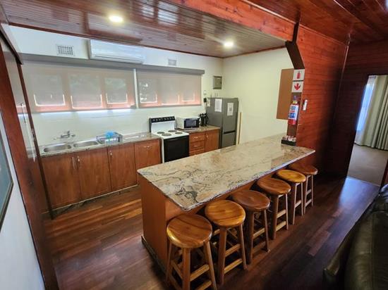 Plettenberg, A Forever Resort: 6-Sleeper Timber Chalet. No river view. 3 bedrooms (1 queen bed & 4 single beds.)